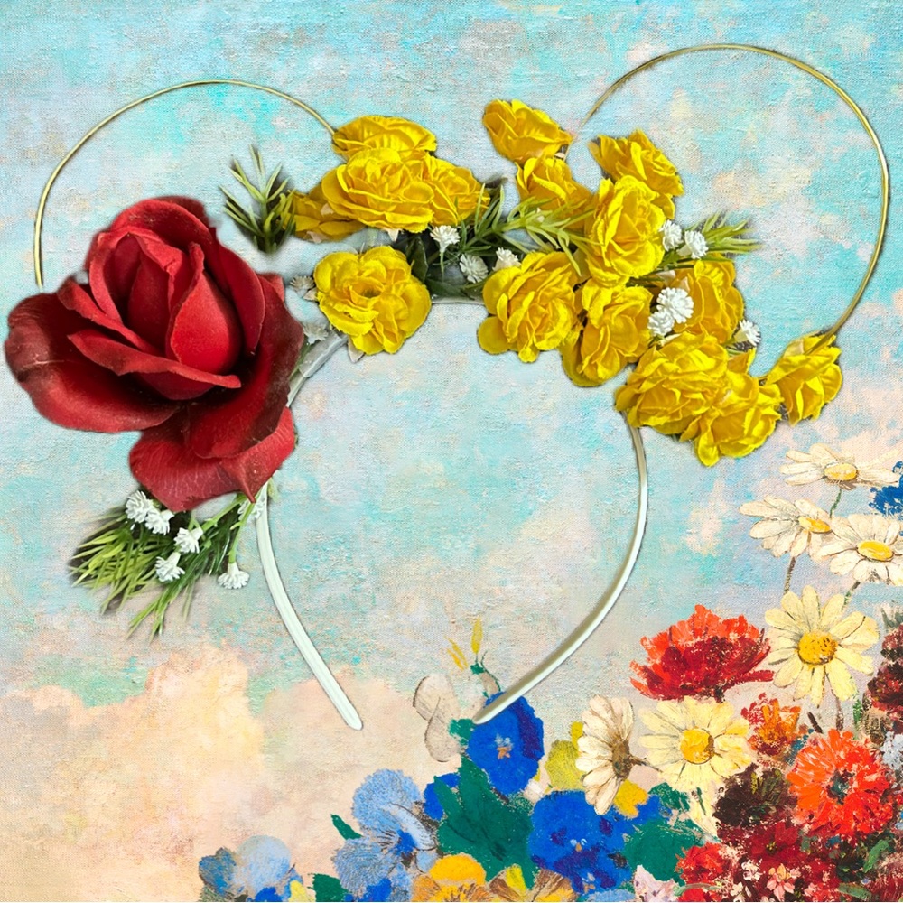 Floral Mickey Mouse (inspired) Ears